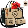 Adoryoung Monogrammed Tote Bags, 3Pcs Unique Birthday Gifts for Women Initial Personalized Jute & Makeup Bag Tote Bags for Women Her Girlfriend Friends Female Sister Teacher Mom (X) view 1
