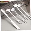 MAGICLULU 10pcs Stainless Fruit Forks Creative Cake Forks for Parties Weddings Home Banquets Stylish Dessert Utensils for Appetizers Fruit Picks Silver Party Supplies view 2