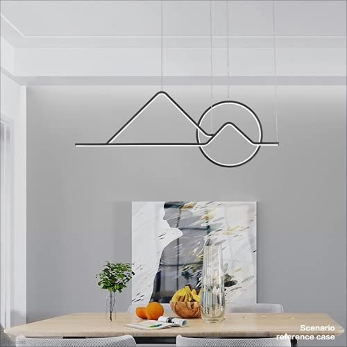 SteFik 52W Led Dimming Pendant Lights Dining Table Kitchen Chandelier Creativity Attic Indoor Aluminum Simple Fashion Remote Control Chandelier 9033cm Height Adjustable with Remote Control,Pendant