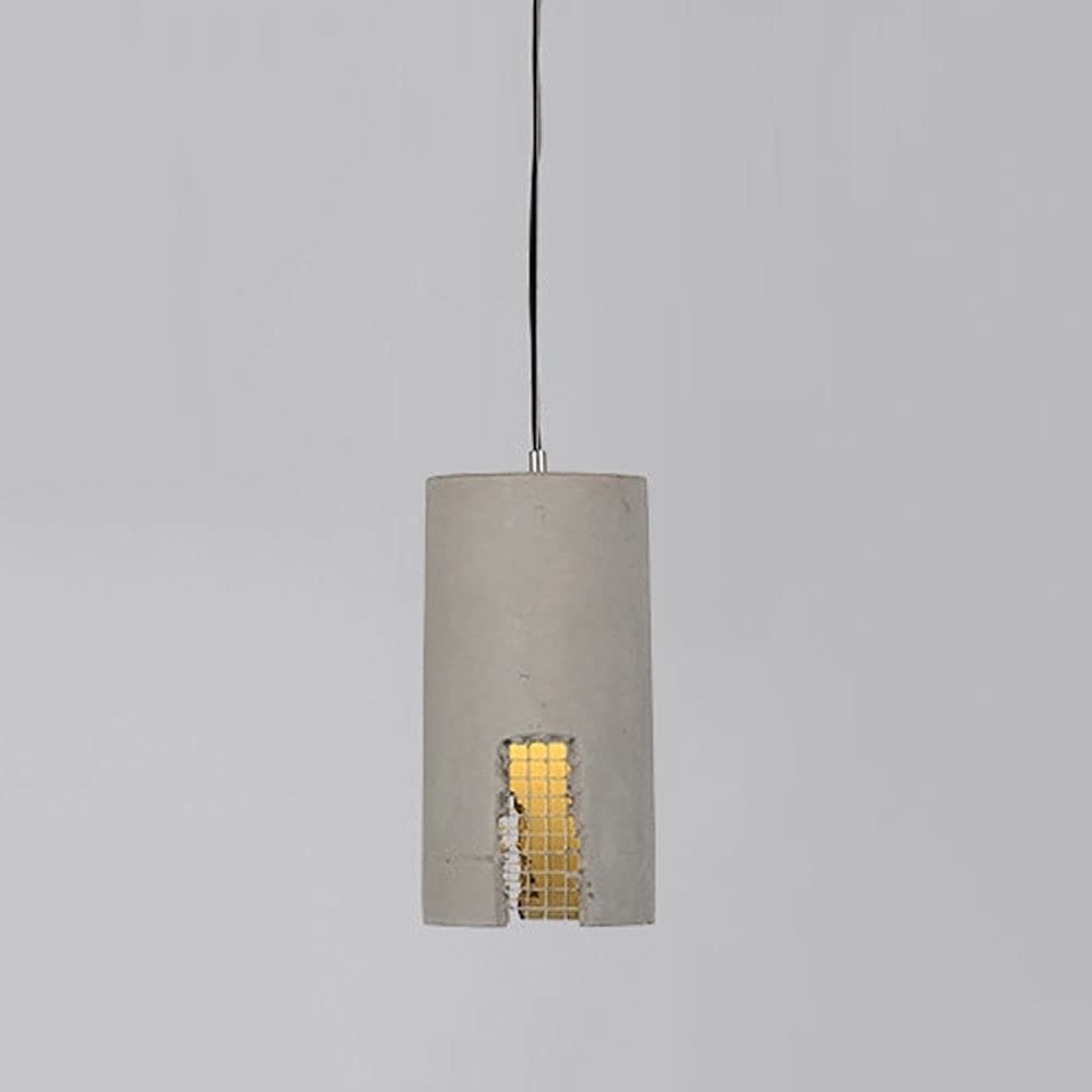 Wire Cement Pendant Lamp E27 1- Lamp - Hollow Concrete Hanging Light Bar Bedroom Art Suspended Chandelier Interior Warm Decorative Lighting Adjustable,Pendant