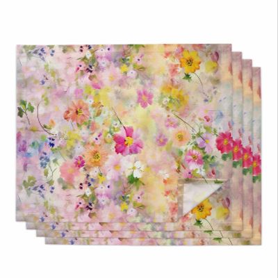 Abstract Flower Painted Cloth Napkins Set of 4 - Washable Dinner Napkins Reusable Table Napkins for Home Party Weeding Dining Table Setting Decoration, Oversized 20"x20" Botanical Vintage Floral
