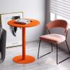 Antourlamm Round Bar Table, Bistro Pub Furniture, Counter Height Table for Living Room, Bedroom, Nightstand with Metal Frame, for Small Spaces, Accent Coffee Table, Orange (Size : 48x56cm) view 1