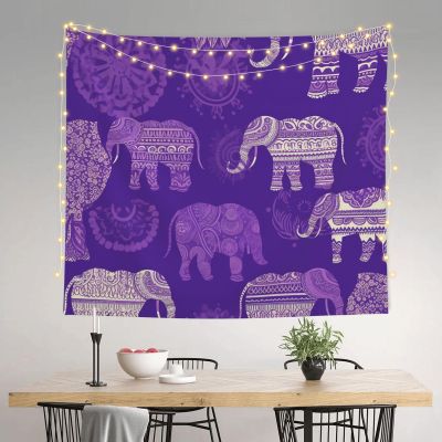 KHiry Tapestry Wall Hanging One Size Tapestries for Living Room Decoration Purple Elephant Wall Decoration Tapestries for Bedroom Aesthetic Wall Decor Tapestrys 60x51 Inches