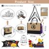 Adoryoung Monogrammed Tote Bags, 3Pcs Unique Birthday Gifts for Women Initial Personalized Jute & Makeup Bag Tote Bags for Women Her Girlfriend Friends Female Sister Teacher Mom (B) view 4
