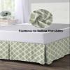 RisQiten Sage Green Geometric Bed Skirt Queen Size 16 Inch Drop Bed Frame Cover, Morocco Modern Contemporary Abstract Sheet & Wrap Around Bed Skirts Box Spring Cover Dust Ruffle for Queen Bed view 4