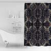 Modern Black Shower Curtain Set with Hook 48"x72",Washable Cloth Polyester Fabric Shower+Curtain,Waterproof Bath Curtains for Bathroom,Bathtubs Decor Accessories Abstract Rustic Chic Geometric Bohemia view 2