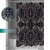 Modern Black Shower Curtain Set with Hook 48"x72",Washable Cloth Polyester Fabric Shower+Curtain,Waterproof Bath Curtains for Bathroom,Bathtubs Decor Accessories Abstract Rustic Chic Geometric Bohemia view 3