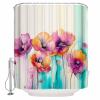 Colorful Flower Shower Curtain Set with Hook 72"x78",Washable Cloth Polyester Fabric Shower+Curtain,Waterproof Bath Curtains for Bathroom,Bathtubs Accessories Abstract Contemporary Spring Botanical view 1