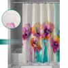 Colorful Flower Shower Curtain Set with Hook 72"x78",Washable Cloth Polyester Fabric Shower+Curtain,Waterproof Bath Curtains for Bathroom,Bathtubs Accessories Abstract Contemporary Spring Botanical view 3