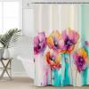 Colorful Flower Shower Curtain Set with Hook 72"x78",Washable Cloth Polyester Fabric Shower+Curtain,Waterproof Bath Curtains for Bathroom,Bathtubs Accessories Abstract Contemporary Spring Botanical view 4