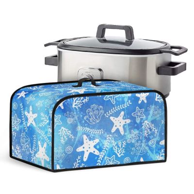 Pzuqiu Blue Starfish Slow Cooker Cover Universal Fit Slow Cooker Protective Cover Keep Appliance Clean Crock Pot Cover with Mesh Pocket for Accessories