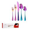 IFAJOOR Flatware Silverware Set, 20-piece Stainless Steel Cutlery Steak Knife, Fork And Spoon Simple Box Set, Cutlery Set (Color : Rainbow) view 1