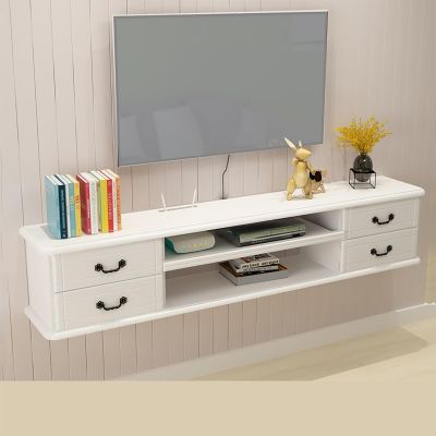 XRRJFYH Wood TV Stand Floating TV Console TV Cabinet with Drawers Entertainment Center with Storage TV Table for Living Room, Bedroom and Office (Color : White, Size : 140cm/55in)
