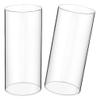 Luxshiny 2pcs Clear Glass Candle Holder Cylinder Windproof Candle Cover for Uninterrupted Burning Elegant Decorative Shade for Home Weddings and Special Occasions view 1