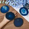 DICOSMETIC 4Pcs Natural Agate Coasters Stone Coasters Drinkware Bar Coaster Stone Cup Mat for Table Protection Home Decor Housewarming Gift view 3