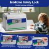 GODLONSEN Medicine Lock Box for Safe Medication - 10 x 6 x 6.7 Inches - Lockable Storage Box for Drugs, First Aid Kit Empty, Lock Boxes with Key for Home/Outdoor (Blue/Small) view 3