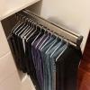 GONCBKVN Stainless Steel Pull Out Clothes Hanger Rail for Closet, Adjustable Heavy Duty Clothes Storage Hanger Rod, for Pants Coats (Color : Black, Size : 30cm/11.8in) view 1