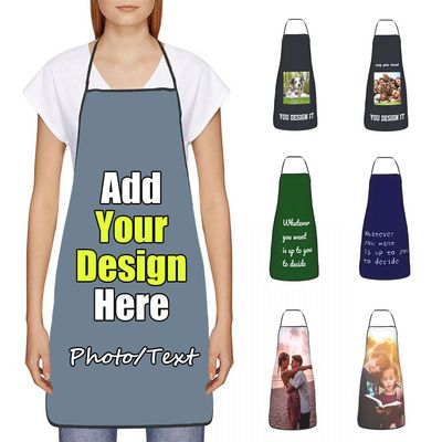 Asudfjgh Custom Apron Kitchen Add Your Own Text or Image, Personalized Customizable Apron for Kitchen Cooking Restaurant, Black