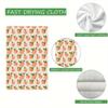 Cute Fruit Hand Towel Set of 2 Floral Bath Towels Soft Peach Fingertip Face Towel for Bathroom Kitchen Hotel Spa Decor Gift 24 x 16 Inches view 2