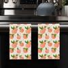Cute Fruit Hand Towel Set of 2 Floral Bath Towels Soft Peach Fingertip Face Towel for Bathroom Kitchen Hotel Spa Decor Gift 24 x 16 Inches view 3