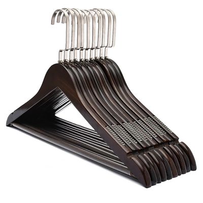 Coat Hangers Wooden 20 Pack, Non Slip with Crossbar 360 Rotatable Hook Cloth Hangers for Suits, Sweaters, Dresses, Pants (Color : E, Size : 40x23x1.2cm)