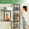 ARMERI 5-Tier Display Cabinet, with Acrylic Cabinet Door, Curio Cabinet, Modern Minimalist Flip Door Display Case, Tall Display Shelf Storage Cabinet for Home Office,40106cm/15.741.7in view 4