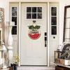 FemiaD Hello Summer Door Sign Watermelon Summer Welcome Sign for Front Door 12inch Round Wood Summer Door Wreaths Sign for Home Home Office Shop Window view 2