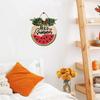 FemiaD Hello Summer Door Sign Watermelon Summer Welcome Sign for Front Door 12inch Round Wood Summer Door Wreaths Sign for Home Home Office Shop Window view 3