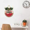 FemiaD Hello Summer Door Sign Watermelon Summer Welcome Sign for Front Door 12inch Round Wood Summer Door Wreaths Sign for Home Home Office Shop Window view 4