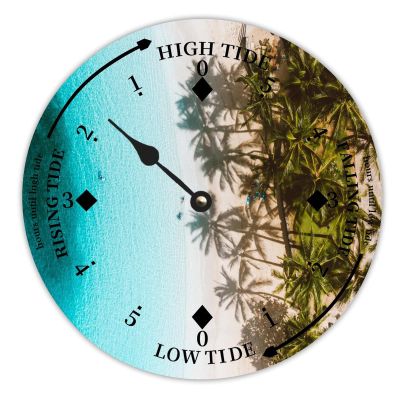 Cheyan Ocean Wave Seaside Coast Scenery Farmhouse Wood Tidal Clock Nautical Moon East Coast Ocean Time High and Low Tide Wooden Clock Decoration for Beach House Home Sailing Gifts for Fisherman 10"