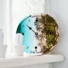 Cheyan Ocean Wave Seaside Coast Scenery Farmhouse Wood Tidal Clock Nautical Moon East Coast Ocean Time High and Low Tide Wooden Clock Decoration for Beach House Home Sailing Gifts for Fisherman 10" view 2