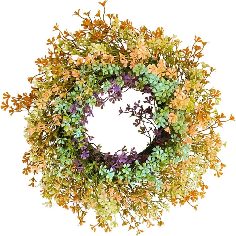 Spring Wreath Festival Wreath Artificial Plant Wreath Front Door Hanging Ornament Spring Summer Wreaths for Wedding Spring Festival Garden Party Home Decor