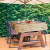 Rectangle Table Cloth with Umbrella Hole,Grassland Reed Retro Linen Zippered Tablecloth Spillproof Tablecloths,Modern Minimalist Botanical Art Patio Table Cloths for Outdoor Picnic Party 60x102in view 4