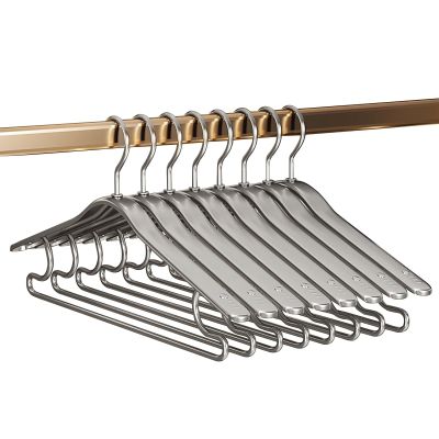 HomeLoft Basics Premium Aluminum Alloy Gold Hangers 20 Pack, Non Slip Wide Shoulder Space Saving Coat Hangers for Sweaters, Coat, Jackets, Pants, Shirts, Dresses (Color : Gray)