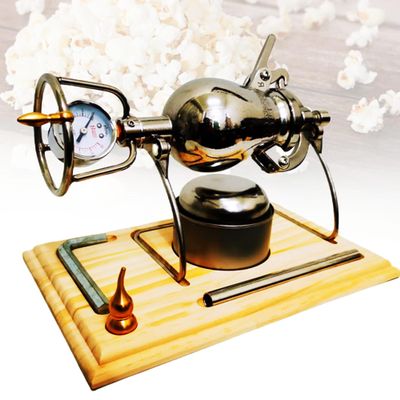 260ml Mini Hand Popcorn Machine, Traditional Old-Fashioned Popcorn Machine, Retro Hand Crank Stainless Steel Popcorn Pot, with Mini Popcorn Bag