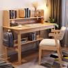 ALEEIK Computer Desk with Storage Shelves,Home Office Desk for Space Saving Modern Walnut Desk Solid Wood Writing Desk Student Desk(39 Inch, Natural) view 2