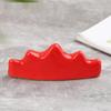 qbodp 4 Pcs Mountain Shape Chopstick Rests Writing Brush Holder Ceramic Chopsticks Holder for Spoon Fork Chopsticks Home Dining Table Decor Crafts Ornaments, Red view 1