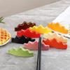 qbodp 4 Pcs Mountain Shape Chopstick Rests Writing Brush Holder Ceramic Chopsticks Holder for Spoon Fork Chopsticks Home Dining Table Decor Crafts Ornaments, Red view 2