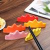 qbodp 4 Pcs Mountain Shape Chopstick Rests Writing Brush Holder Ceramic Chopsticks Holder for Spoon Fork Chopsticks Home Dining Table Decor Crafts Ornaments, Red view 4