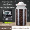 HelpyLife Vacuum Glass Coffee Storage Jar, 2400ML/81floz Large Canister with UFO Shaped Airtigt Lid,Perfect for Coffee Bean & Grounds,Sugar,Cereal,Dry Food view 2