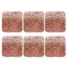 6Pcs Drink Coasters for Drinks Tabletop Protection, Rose Gold Glitter Leather Coaster for Kinds of Cups, Absorbent Cup Coaster for Coffee Table Home Decor 4" Cup Mat Pad view 1