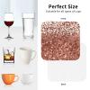 6Pcs Drink Coasters for Drinks Tabletop Protection, Rose Gold Glitter Leather Coaster for Kinds of Cups, Absorbent Cup Coaster for Coffee Table Home Decor 4" Cup Mat Pad view 4