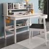 ALEEIK Computer Desk with Storage Shelves,Home Office Desk for Space Saving Modern Walnut Desk Solid Wood Writing Desk Student Desk(39 Inch, White) view 2