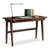 ALEEIK Solid Wood Computer Desk,Home Office Desk with Drawers and Keyboard Tray Mid Century Modern 47 inch Writing Desk Workstation, Walnut view 1