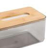 BFYDOAA Acrylic Tissue Box with Bamboo Lid,Clear Facial Tissue Dispenser, Rectangle Dryer Sheet Case for Living Room,Car, Office,Hotel view 2