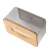 BFYDOAA Acrylic Tissue Box with Bamboo Lid,Clear Facial Tissue Dispenser, Rectangle Dryer Sheet Case for Living Room,Car, Office,Hotel view 3