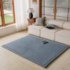 Loartee Faux Rabbit Fur Rug - 1.18" Thick Soft Fluffy Area Rug, Non-Slip Memory Foam Crawling Mat, Dark Gray, 59"x59" view 2