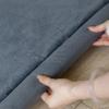Loartee Faux Rabbit Fur Rug - 1.18" Thick Soft Fluffy Area Rug, Non-Slip Memory Foam Crawling Mat, Dark Gray, 59"x59" view 4