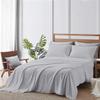 AHJ Beddings Hotel Luxury 1200 Thread Count Twin-XL Size 7 Piece Bed in a Bag (19 inch Deep Pocket Sheet Set & 300GSM Comforter) 100% Egyptian Cotton - Silver Grey Solid view 4