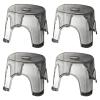 BIWKONI Acrylic Transparent Stool Home Bathroom Stool Modern Simple Living Room Child Low Stool,Doorway Shoe Stool,4 PCS,Gray,22cm view 1